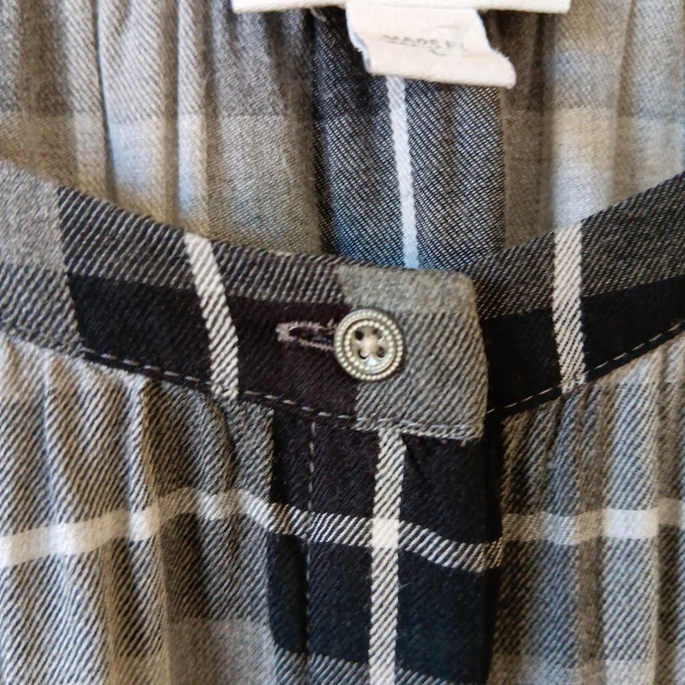 J. Jill Women's Black Plaid Rayon Button Front Long Sleeve Top Size L - Picture 6 of 12